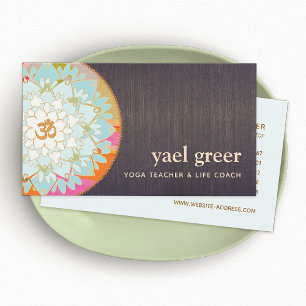 Yoga Instructor OM Symbol Lotus Mandala Art Business Card