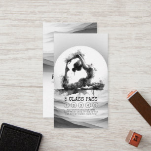 Yoga Instructor One-Legged King Pose 5 Class Pass Loyalty Card