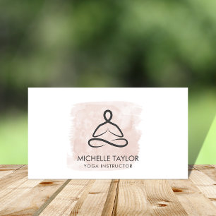 Yoga Instructor Pilates Fitness Modern Blush Pink Business Card