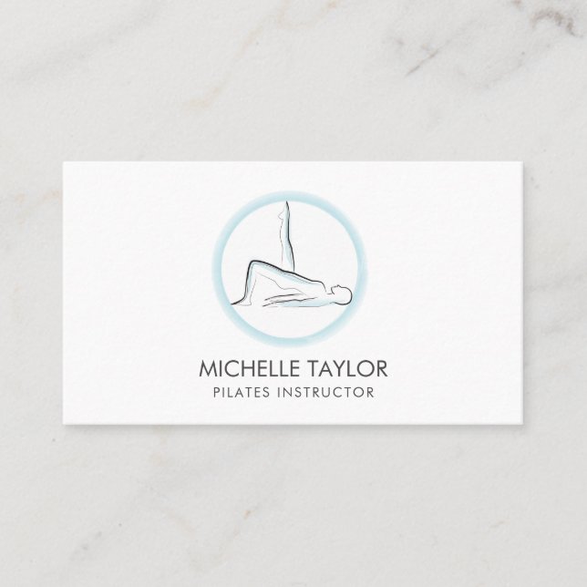 Yoga Instructor Pilates Fitness Modern Namaste Bus Business Card (Front)