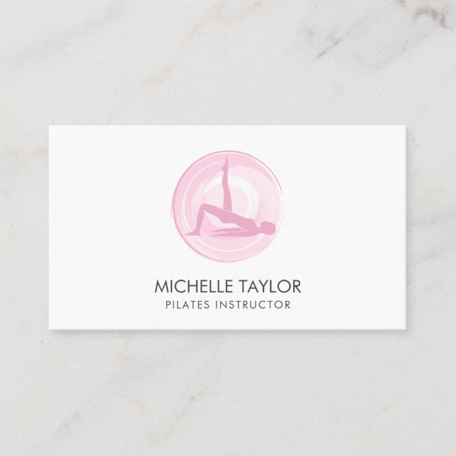 Yoga Instructor Pilates Fitness Modern Namaste Bus Business Card (Front)