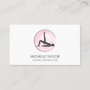 Yoga Instructor Pilates Fitness Modern Namaste Bus Business Card