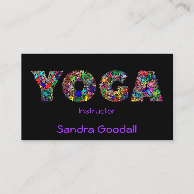 YOGA Instructor Pretty Personalized Business Cards (Front)