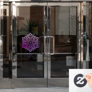 Yoga Instructor Purple Mandala Wellness Window Cling