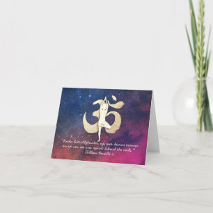 YOGA Instructor Quote Tree Pose OM Symbol Galaxy Card