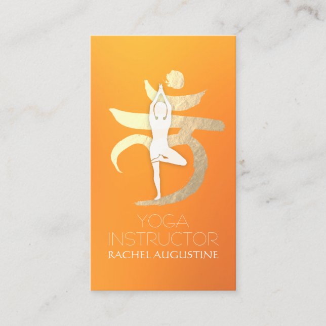 Yoga Instructor Root Chakra Symbol Meditation Pose Business Card (Front)