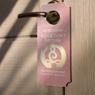 Yoga Instructor Rose & Gold Meditation Pose ZEN OM Door Hanger