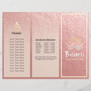 Yoga Instructor Studio Brochure Tri-Fold Lotus