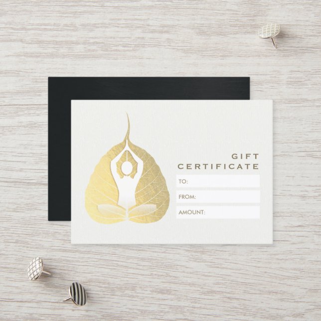 YOGA Instructor Studio Gift Certificate Bodhi Leaf (Front/Back In Situ)