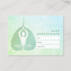 YOGA Instructor Studio Gift Certificate Bodhi Leaf