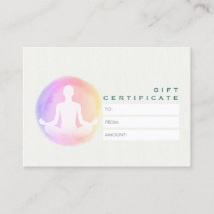 Yoga Instructor Studio Meditation Gift Certificate