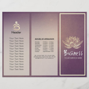Yoga Instructor Studio Tri-Fold Brochure Lotus