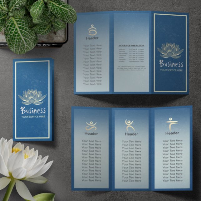 Yoga Instructor Studio Tri-Fold Brochure Lotus (Creator Uploaded)