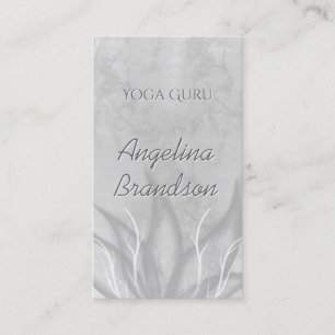 Yoga Instructor Stylized Lotus Flower Grey Card
