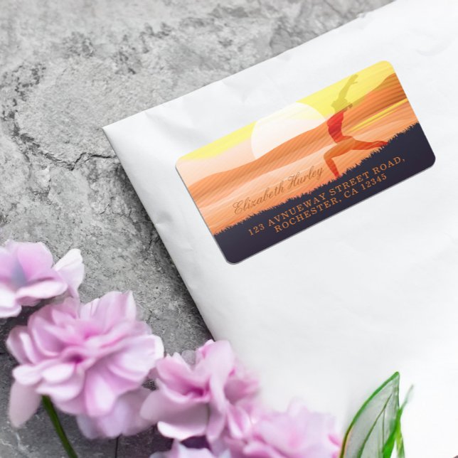 Yoga Instructor Sun Salutation Crescent Moon Pose Label (Creator Uploaded)