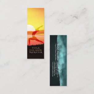 Yoga Instructor Sun Salutation Crescent Moon Pose Mini Business Card