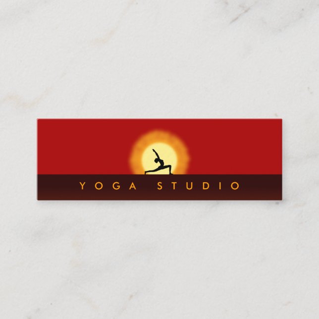 Yoga Instructor Sunrise Pose Skinny Business Cards (Front)