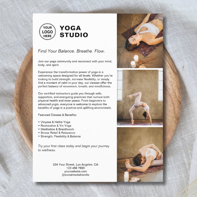 Yoga Instructor Teacher Promotional Business  Flyer (Yoga Instructor Teacher Promotional Business Flyer)