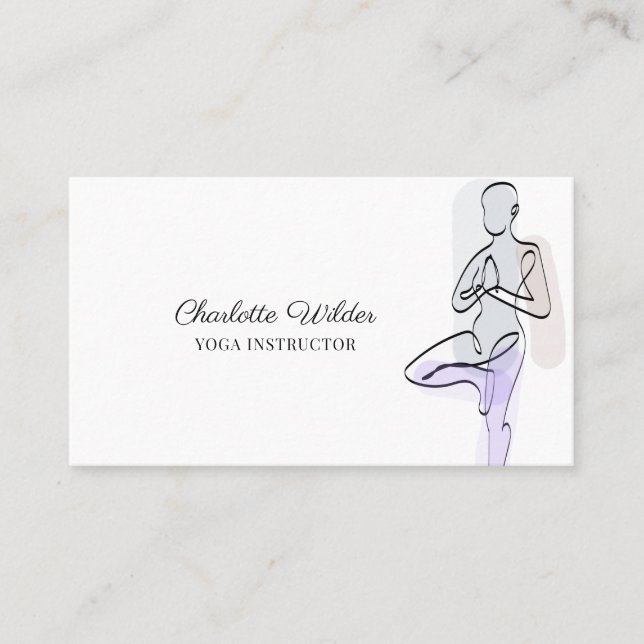 Yoga Instructor Tree Pose Business Card (Front)