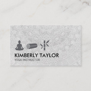 Yoga Instructor Tribal Pattern Meditation Business Card