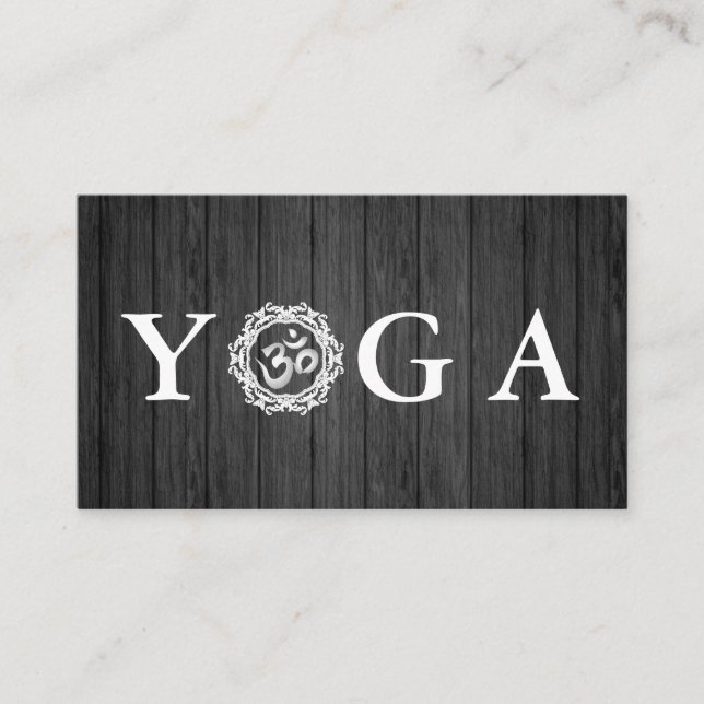 Yoga Instructor Vintage Style Wodden Business Card (Front)