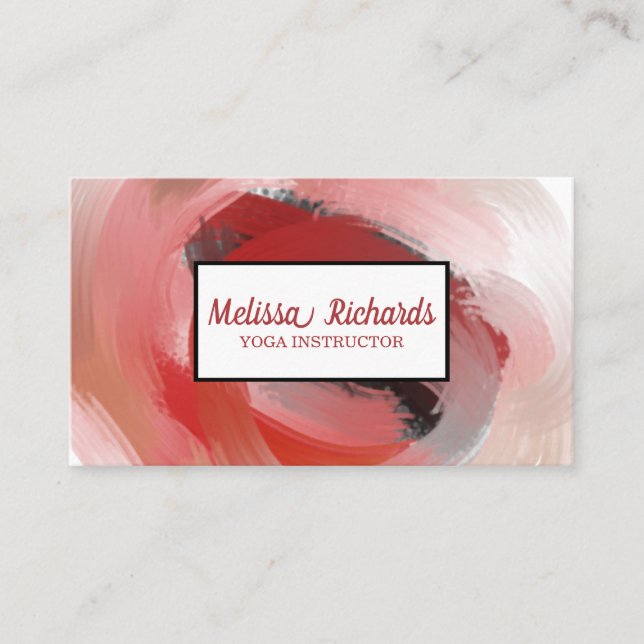 Yoga Instructor Vintage Water Colour Business Card (Front)