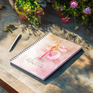 YOGA Instructor Watercolor Meditation Pose Om Sign Notebook