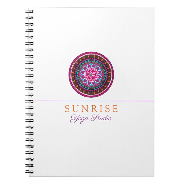 Yoga Instructor, Wellness Mandala studio design Notebook (Front)