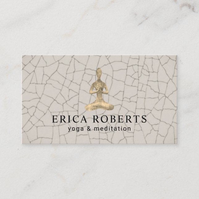 Yoga Instructor Wellness Meditation Ceramic Business Card (Front)