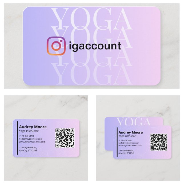 Yoga Instructor Yoga Studio QR code Business Card (Yoga Instructor Yoga Studio QR code Business Card
)