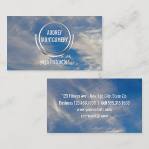 Yoga Instructor Zen   Blue Sky Clouds Relax Business Card