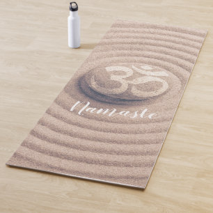 YOGA Instructor Zen OM symbol Pebble on Raked Sand Yoga Mat