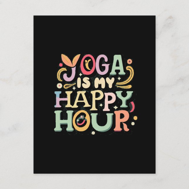 Yoga Is My Happy Hour Enclosure Card (Front)