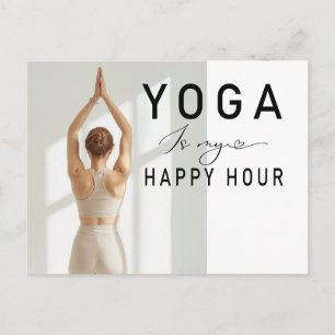 Yoga is my happy hour Woman posing yoga  Postcard
