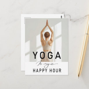 Yoga is my happy hour Woman posing yoga  Postcard
