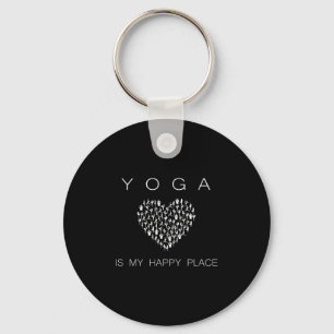 Yoga Is My Happy Place Insrational Motivational  Keychain