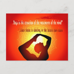 "Yoga is the cessation of the movements of mind" Postcard