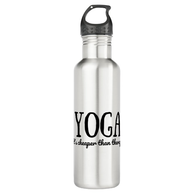 Yoga It's Cheaper Than Therapy 710 Ml Water Bottle (Front)