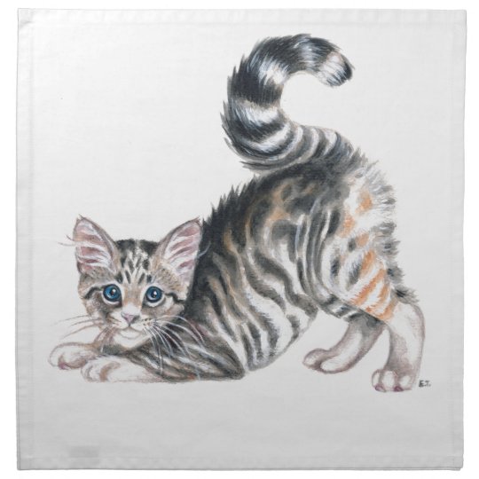 yoga kitten napkin