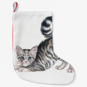 yoga kitten small christmas stocking