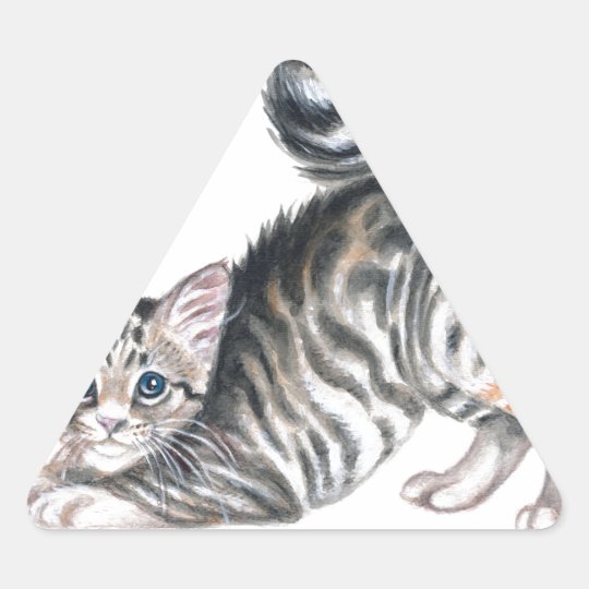 yoga kitten triangle sticker