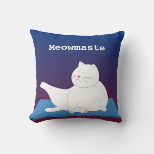 Yoga Kitty Throw Pillow, 16" x 16" Pillow