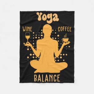 Yoga Lance - Coffee And Wine Yoga Lover Funny Gift Fleece Blanket