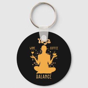 Yoga Lance - Coffee And Wine Yoga Lover Funny Gift Keychain