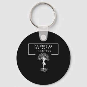 Yoga Lanced Practice Tree Pose Mindfulness Meditat Keychain
