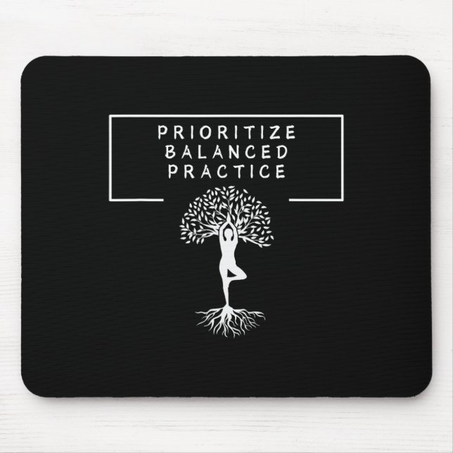 Yoga Lanced Practice Tree Pose Mindfulness Meditat Mouse Pad (Front)
