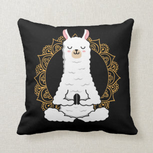 Yoga Llama Alpaca Namaste relaxing Animal Throw Pillow