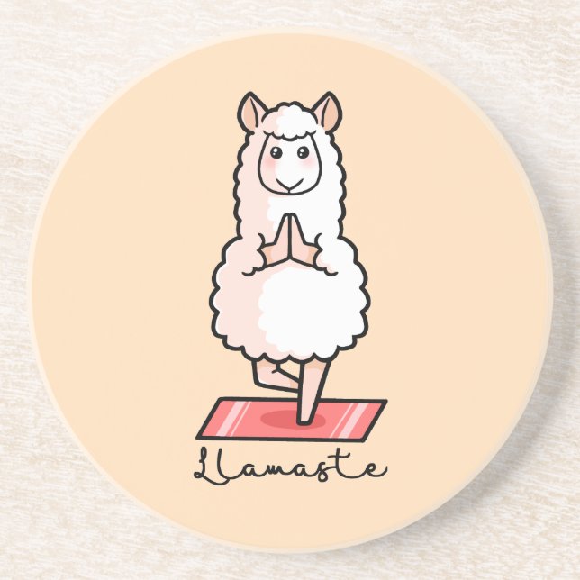Yoga Llama - Llamaste Coaster (Front)