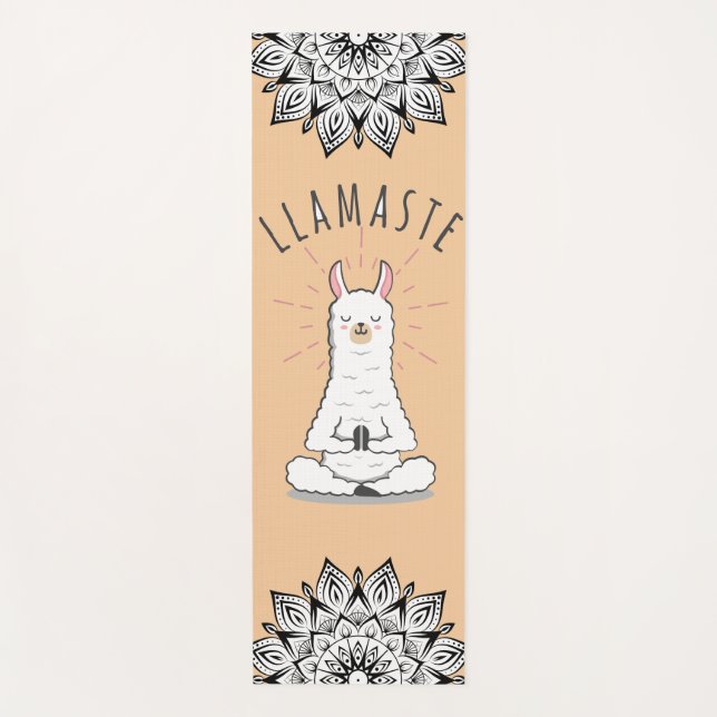 Yoga Llama - Llamaste Pun Mindfulness Mandala Mat (Front)