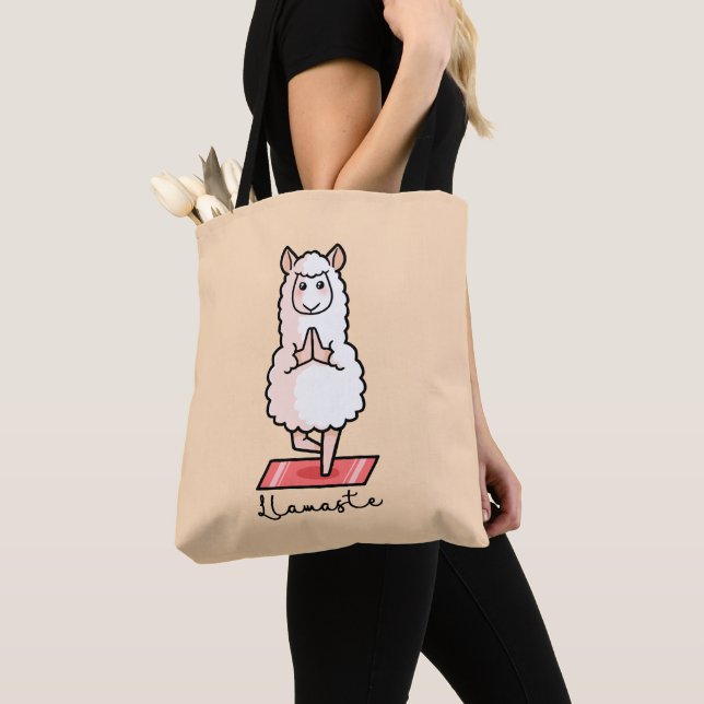 Yoga Llama - Llamaste Tote Bag (Close Up)